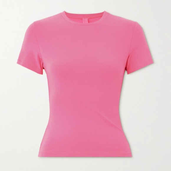 SKIMS Tops - SKIMS Stretch-cotton Jersey T-shirt - sugar Pink